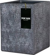 MA'AM Eden - hoge plantenbak - 25x38 - zwart / grijs - vorstbestendig - stoer - industrieel - trendy design - plantenzuil