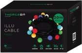 Prikkabel 20 Meter + 40 gekleurde Led lampen | Prikfittingen | Lichtsnoer incl. led lampen in diverse kleuren | buiten feestverlichting | Merk: Thorgeon