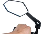 Fietsspiegel – Duidelijk Zicht – Zwart – Mountainbike Spiegel – Veiligheidsspiegel – Stuurbevestiging – Elektrische Fiets – Achteruitkijkspiegel – Links - Zwart - 360° Verstelbaar