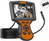 M50 1080P 5,5 mm dubbele lens HD industriële digitale endoscoop met 5,0 inch IPS-scherm, kabellengte: 10 m harde kabel (oranje)