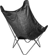 Vlinderstoel - Zwart - Butterfly Chair - Stoel Fauteuil - Metalen onderstel