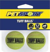 Tuff Balls - Tennisballen speciaal voor honden - 2stuks - Kleurvast - 3,8 cm