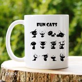 Fun cats - Customized mokken en bekers - mokken met tekst - mokken - bekers - cadeautje - cadeau voor vrouw - cadeau vor man - keramiek servies - cadeautje voor haar - cadeautje voor hem