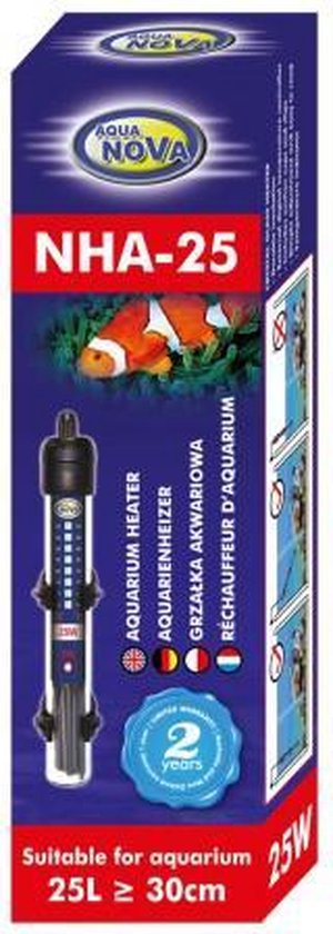 Aqua Nova - Aquarium verwarming - Heater - 25 Watt - Tot 30 liter