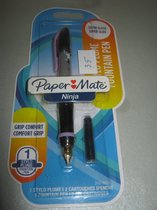PaperMate Ninja Vulpen Gripcomfort zilver-zwart / roze Clip incl patroon