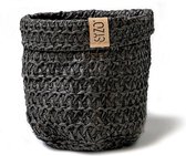 3 stuks Zwart Gekleurde Gebreide Papieren Manden in de maat Ø 13x13cm