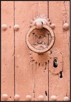 Poster van een prachtige licht roze deur in Tanger - 13x18 cm