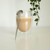 Vastelli Caffe - Luxe Koffielepels of Theelepels - Theelepeltjes in matte kleur Zilver - Ook te gebruiken als ijslepels, latte lepels en dessertlepels - Bestekset Lepels Zilver - S