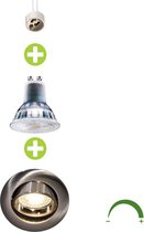 LED Inbouw spot 70mm | Geborsteld Aluminium | 5,5W | Dimbaar - 4000K - Naturel wit (840)