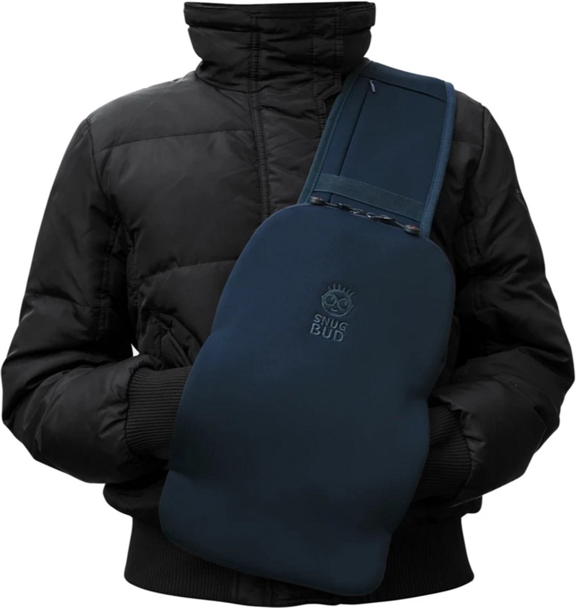 Snugbud Classic – bodywarmer rugzak met warmte kruik – Blauw - Rood