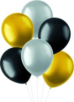 Ballons Colorés Zwart Or Argent Métallique 33cm 10pcs