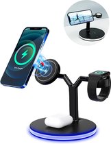 Luxe Chrome Houder Voor Apple Watch Series 1/2/3/4/5/6/7/SE 38/40/42/44 MM iPhone 12 Pro Plus Max Mini iPhone 13- iWatch Docking Station Oplaadstation Desk Mount Standaard - Display Oplaad Do