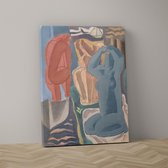 Canvas schilderij abstracte kunst met titel: Living colours - 90x60cm inclusief ophangbeugel, Onze canvas schilderijen zijn geschikt voor woonkamer of slaapkamer - Abstracte schild