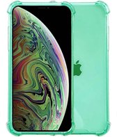 Smartphonica iPhone Xs Max transparant siliconen hoesje - Groen / Back Cover geschikt voor Apple iPhone Xs Max