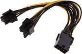 RL - Pci-e splitter kabel - 8 pins female naar twee 8 (6+2) pins male connectors - pcie splitter - 22 cm lang