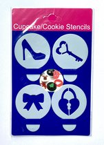 Cupcake Cookie Stencils Pumps, Slot met sleutel 4 stuks
