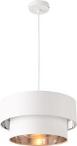 Design hanglamp Lopar 149 cm metaal en stof E27 Ø40 wit