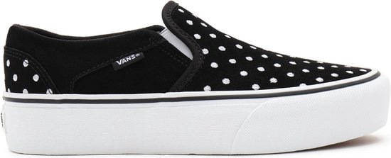 Vans WM Asher Platform Dames Sneakers - Black/White - Maat 38.5 | bol.com