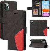Dual-color splitsen horizontale flip PU lederen tas met houder & kaartsleuven & portemonnee voor iPhone 11 Pro (zwart)