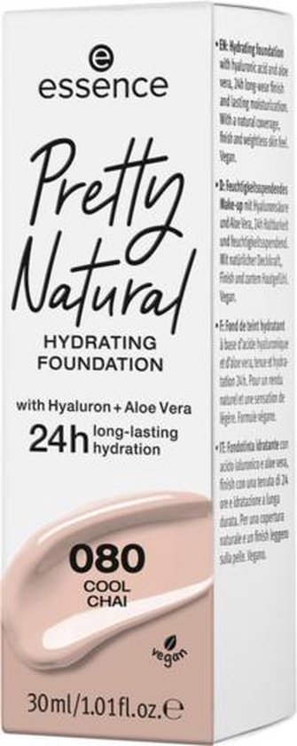 Essence - Pretty Natural Hydrating Foundation 24H Long Lasting Moisturizing Face Primer 080 Cool Chai 30Ml