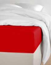 Luxury Bedding - hoeslaken- jersey- stretch- eenpersoons- 90x200+30cm- geschikt voor boxspring- rood