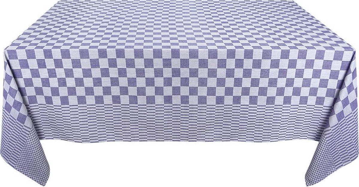 Treb Horecalinnen Tafelkleed Blauw en Wit Geblokt 140x240cm - Treb WS