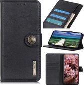 Voor Samsung Galaxy M32 KHAZNEH Koeienhuid Textuur Horizontale Flip Lederen Case met Houder & Kaartsleuven & Portemonnee (Zwart)