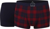 Tom Tailor - 2 Pack - Heren boxer - Donkerblauw | Bordeaux - Maat M