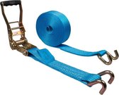 Spanband 50 mm 5 ton 10M Blauw ERGO (trek-)ratel + Klauwhaak