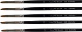 MusBrush Serie 202 - 5x Nr 0 - Schilderpenseel - Fijnschilder