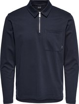 ONLY & SONS ONSVOLKER LIFE REG POCKET 1/4 ZIP LS TEE Heren Poloshirt - Maat L