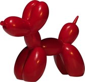 BaykaDecor - Uniek Beeld Ballon Hond - Jeff Koons Replica Balloon Dog - Grappige Kunst - PopArt - Hond Beeldje - Mat Rood - 21 cm