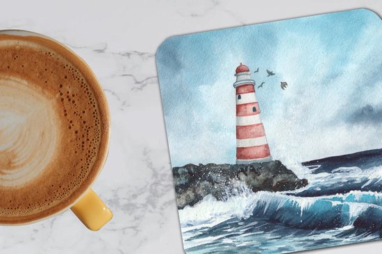 Sous-verres -verres - Mer - Golf - Phare - 10x10 cm - 6 pièces