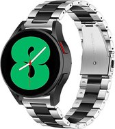 Strap-it Samsung Galaxy Watch 4 - 40mm stalen band - zilver/zwart