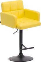 Clp Los Angeles Barkruk - Zwart Frame - Kunstleer - Geel