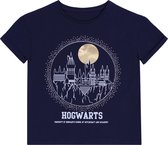 Marine blauw meisjes t-shirt/t-shirt gouden maan HOGWARTS Harry Potter  12-13 jaar 158 cm