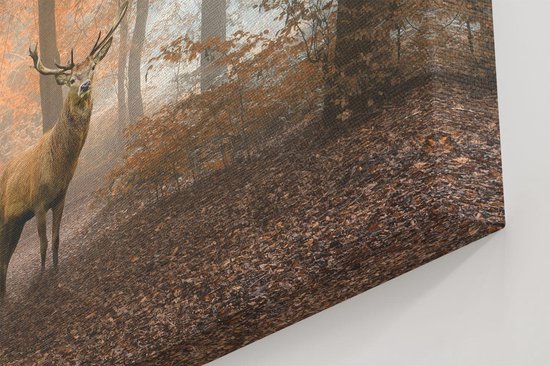 Artaza - Peinture sur toile - Cerf dans la forêt - Automne - 60x20 - Photo sur toile - Impression sur toile