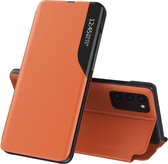 Eco lederen book case met standaard voor Samsung Galaxy A32 4G oranje