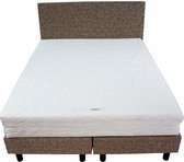 Bedworld Boxspring 160x220 - Stevig - Wol look - Bruin (WL11)