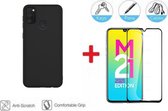 2-In-1 Screenprotector Hoesje Bescherming Protector Set Geschikt Voor Samsung Galaxy M21 2021 Edition - Full Cover 3D Edge Tempered Glass Screen Protector Met Siliconen Back Bescherm Cover Ca