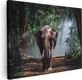 Artaza Canvas Schilderij Olifant In Het Bos - 80x60 - Foto Op Canvas - Canvas Print