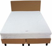 Bedworld Boxspring 180x220 - Stevig - Lederlook - Licht bruin (MD914)