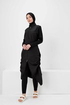 Hasema - Dames Hijab Badpak Sine  Model- Kleur Zwart - Zwemset Met Legging + Zwemkap En Zwempak Maat S