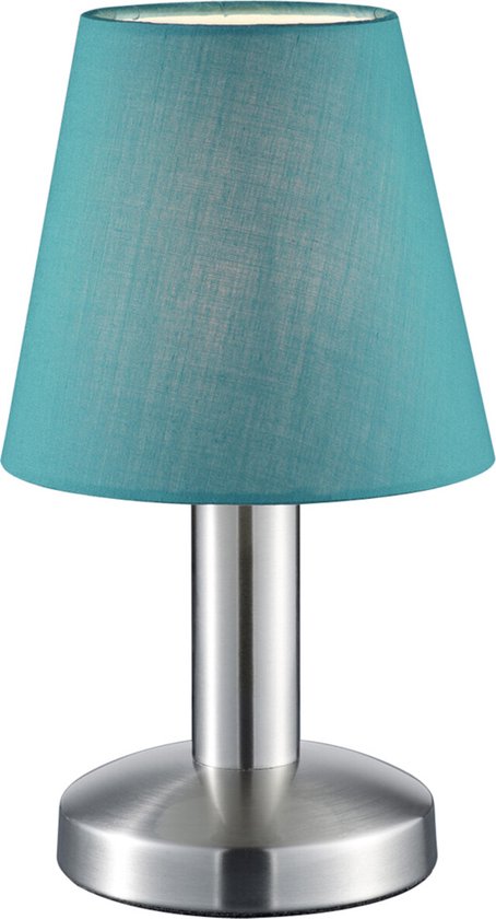 LED Tafellamp - Tafelverlichting - Torna Muton - E14 Fitting - Rond - Mat Turquoise - Aluminium