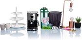 Tristar Espressomachine (CM-2275) zilver incl. KOZIOL étagère, 2 bureaulampen en overige thuiswerkaccessoires - Pakket