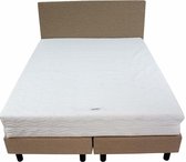 Bedworld Boxspring 180x210 - Stevig - Lederlook - Taupe (MD926)