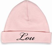 Newborn baby mutsje met naam Roze