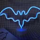 DW4Trading Neon Led Lamp - Usb-batterij - Vleermuis - Blauw