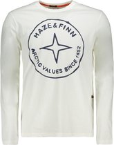 Haze & Finn T-shirt Tee Organic Cotton Ls Mu16 0015 Blanc De Blanc Mannen Maat - S