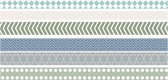 Light at Dawn Washi Tapes | Multi Pack Washi Tapes | Groen Blauw Wit Grijs | Zes Washi Tapes | Meerdere Masking Tapes | Washi Tapes Set | Afplaktape | Decoratietape | Patronen | Vo